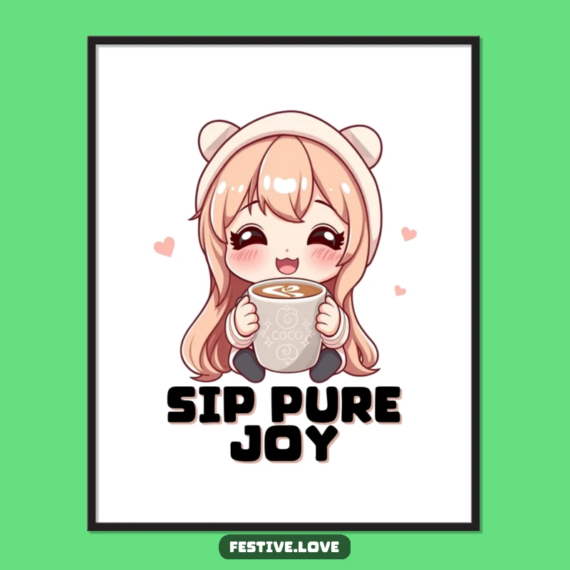 Funny Hot Cocoa Sharing Poster: Cozy Wall Art for Heartwarming Laughs