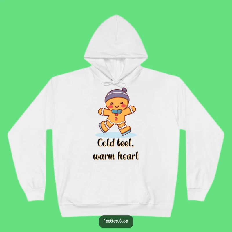Funny Gingerbread Man Ice Skating Hoodie: Cozy Wobble Holiday Gift for Maximum Merriment!