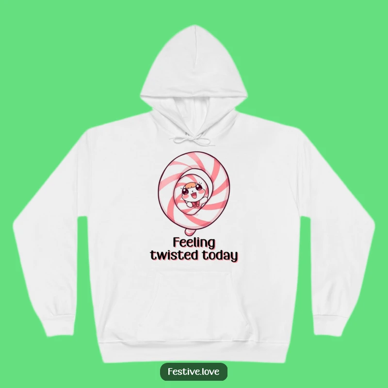 Cozy Funny Candy Cane Hoodie: Spiraling with Delight for Warm Winter Gifts