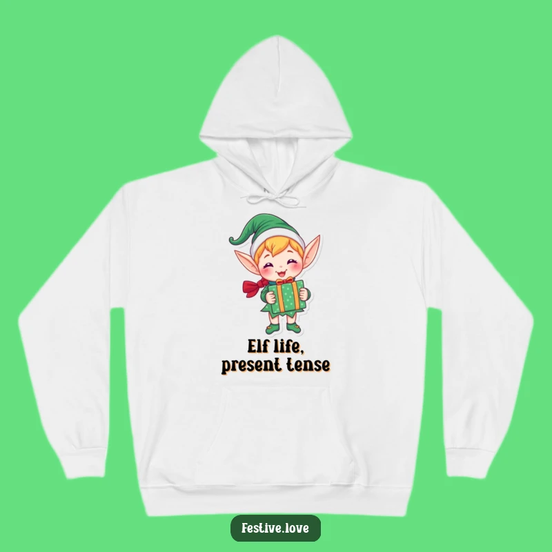 Cozy Funny Elf Hoodie: Festive Gift Holder Sweatshirt, Warm and Hilarious Xmas Funny Gift