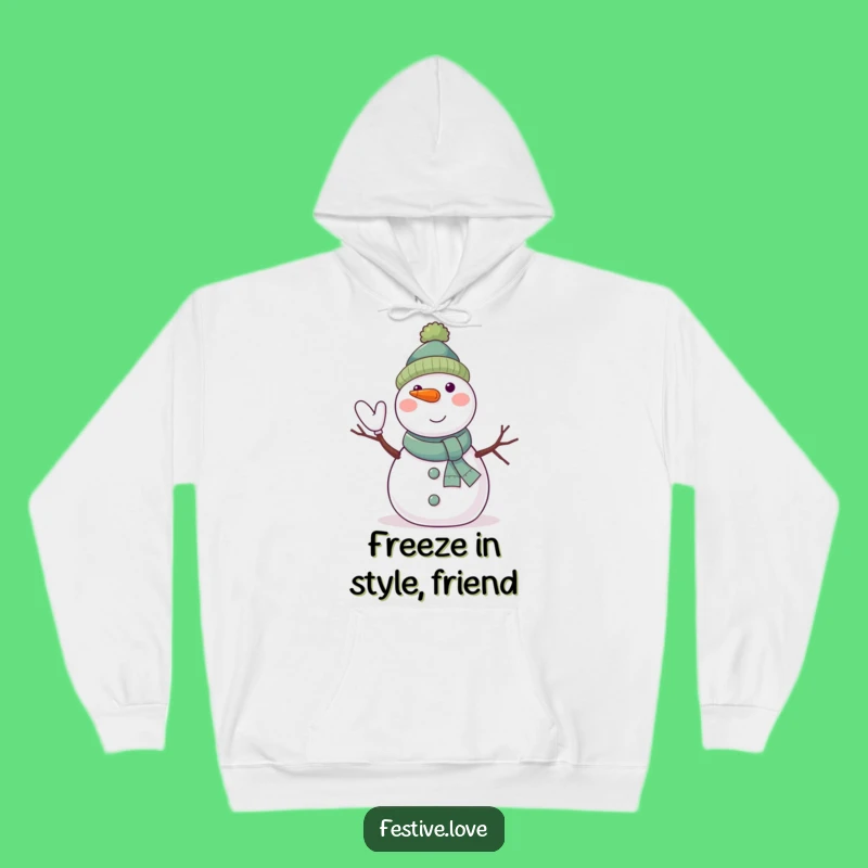 Cozy Funny Snowman Hoodie - Jolly Character, Perfect Winter Warmth