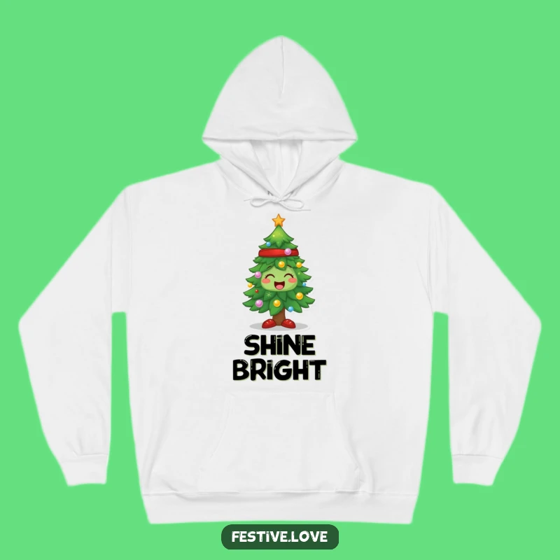 Cozy Funny Sparkling Tree Hoodie - Warm Comfort with Festive Radiance