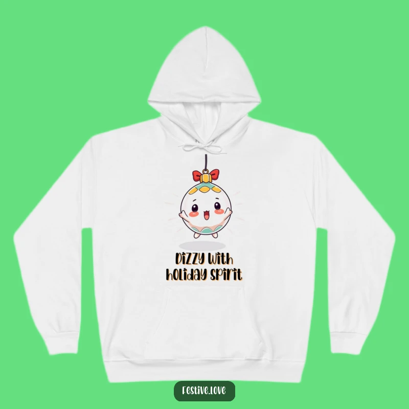 Cozy Funny Ornament Hoodie: Spinning Character Sweatshirt, Warm and Hilarious Xmas Funny Gift