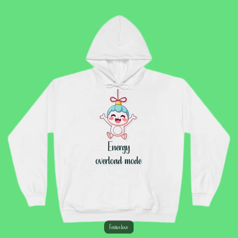 Funny Kawaii Ornament Hoodie - Cozy Bouncing Excitement Gift for Winter