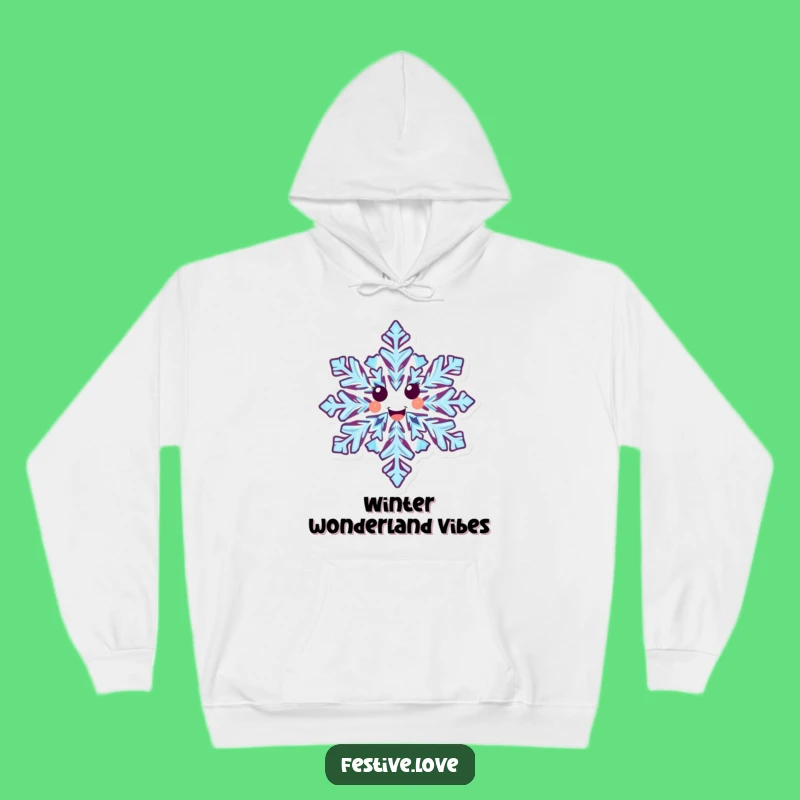 Funny Happy Snowflake Hoodie - Cozy Winter Character Gift - Warm Joy