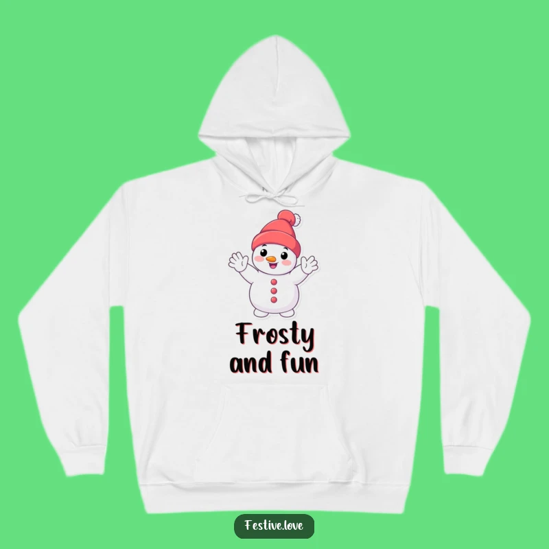 Funny Smiling Snowman Hoodie: Cozy Winter Warmth and Waves