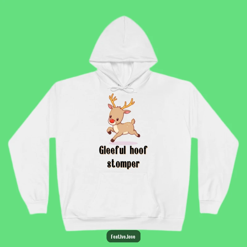 Cozy Funny Kawaii Reindeer Hoodie - Twinkling Holiday Warmth