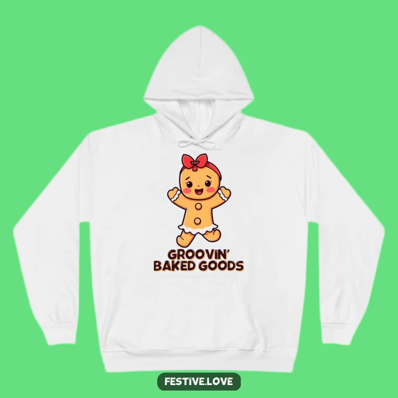 Cozy Funny Gingerbread Dancer Hoodie - Warm and Whimsical Holiday Sweater