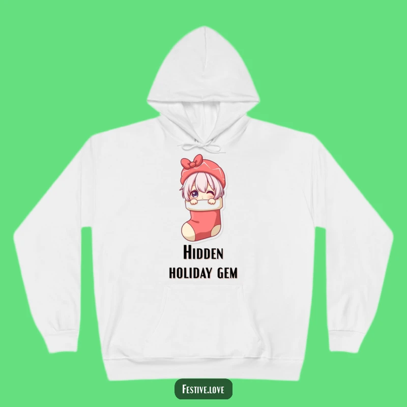 Funny Stocking Peeker Hoodie: Cozy Holiday Fun & Hilarious Character