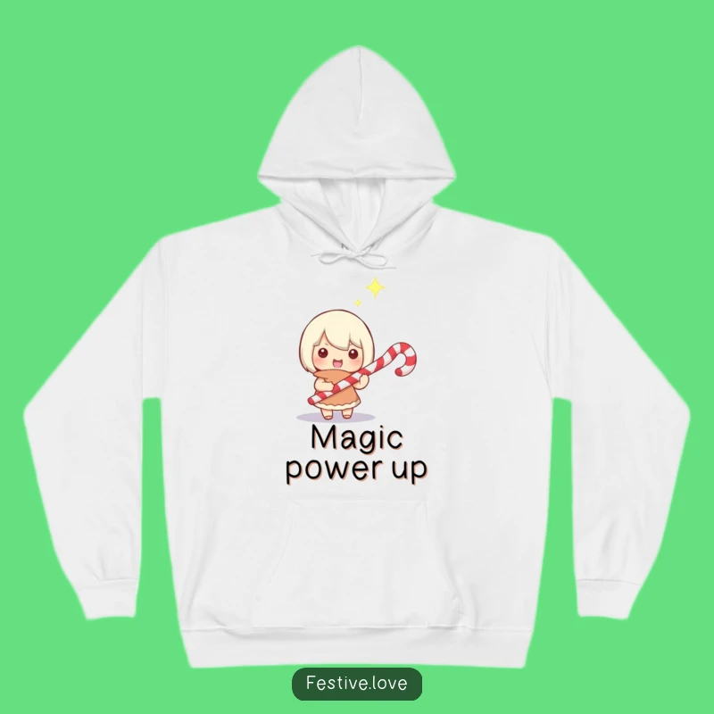 Cozy Funny Magic Candy Cane Hoodie - Warm Holiday Spell Gift