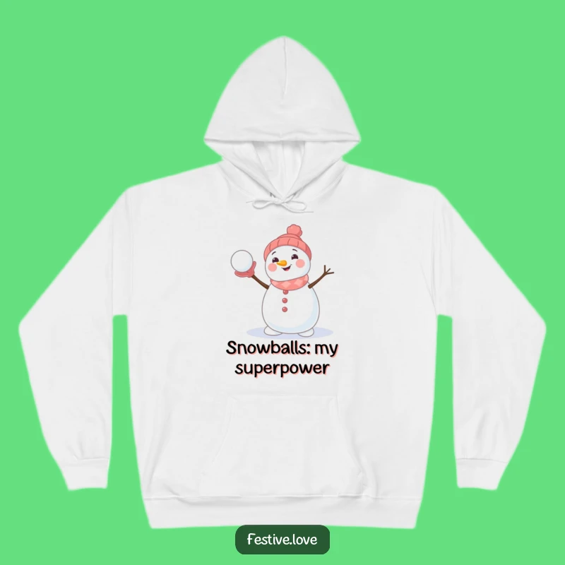 Cozy Funny Snowman Hoodie: Smiling Snowman Snowball Toss, Warm and Hilarious Gift Idea