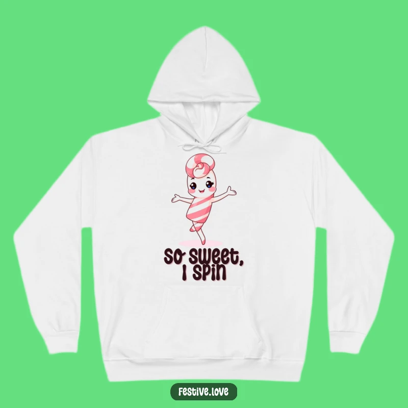 Funny Kawaii Candy Cane Hoodie: Cozy Pirouettes, Warm Holiday Gift