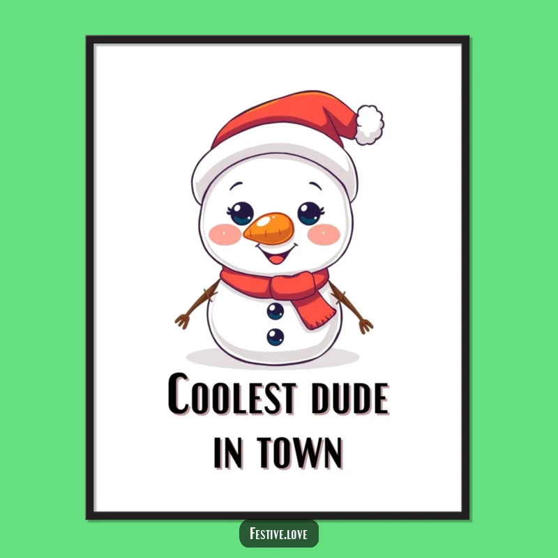 Free Printable Wall Art: Snowman Glow! Funny Downloadable Winter Decor