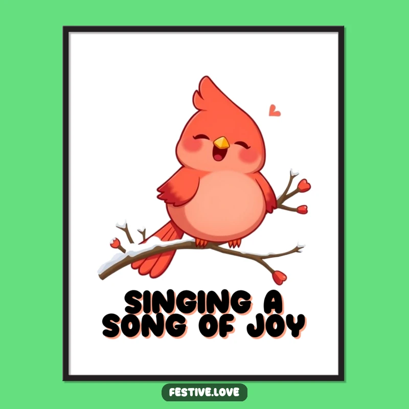 Free Printable Cardinal Wall Art: Joyful Singing Bird Decor for Nature Lovers