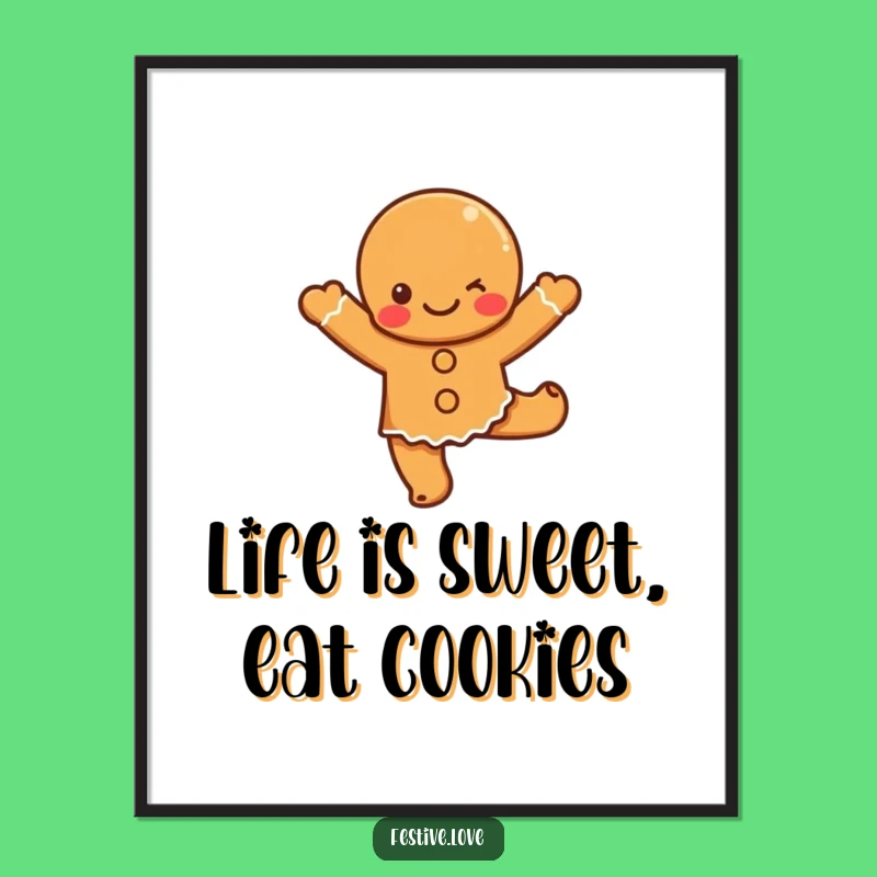 Free Printable Wall Art: Dancing Gingerbread Fun, Hilarious Downloadable Decor