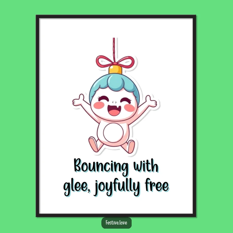 Free Printable Wall Art: Excited Kawaii Ornament, Funny Downloadable Decor for Cheerful Vibes
