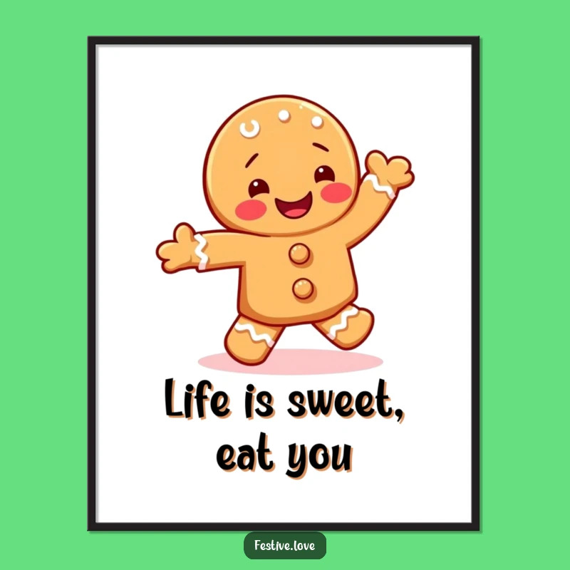 Free Printable Wall Art: Gingerbread Jig Fun! Downloadable Sweet Decor