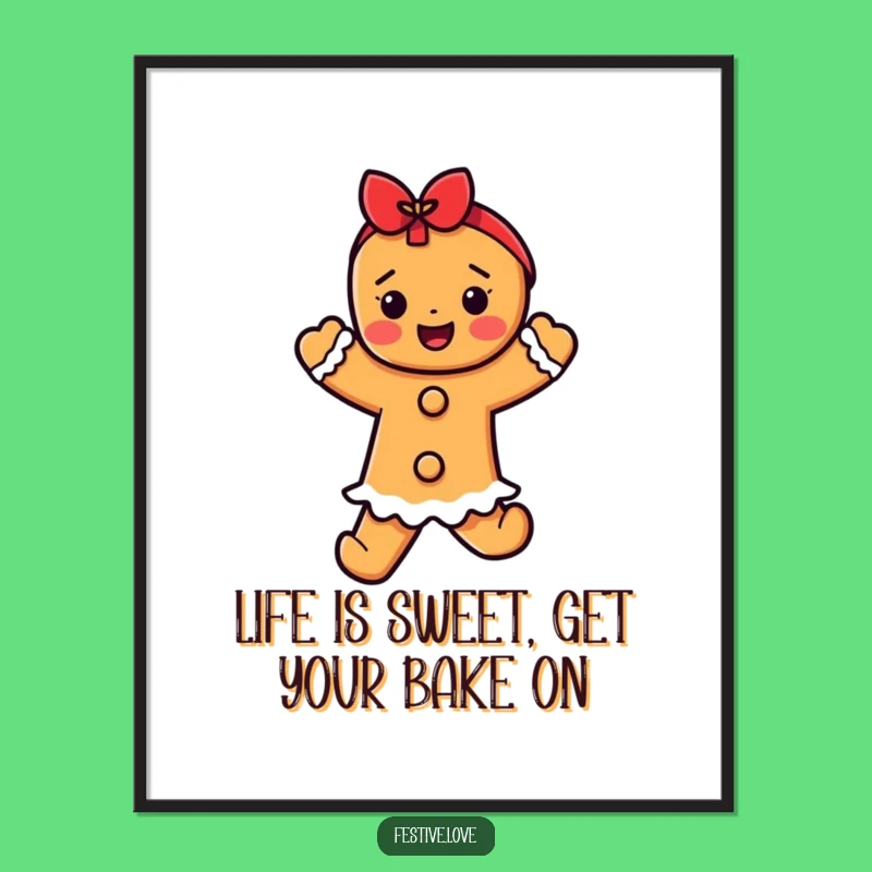 Free Printable Wall Art: Humorous Dancing Gingerbread, Funny Downloadable Decor for Home
