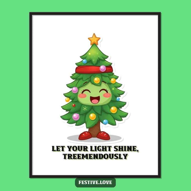 Free Printable Wall Art: Humorous Joyful Christmas Tree, Funny Downloadable Decor for Home