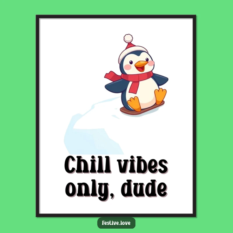 Free Printable Wall Art: Penguin's Icy Adventure! Funny Downloadable Decor