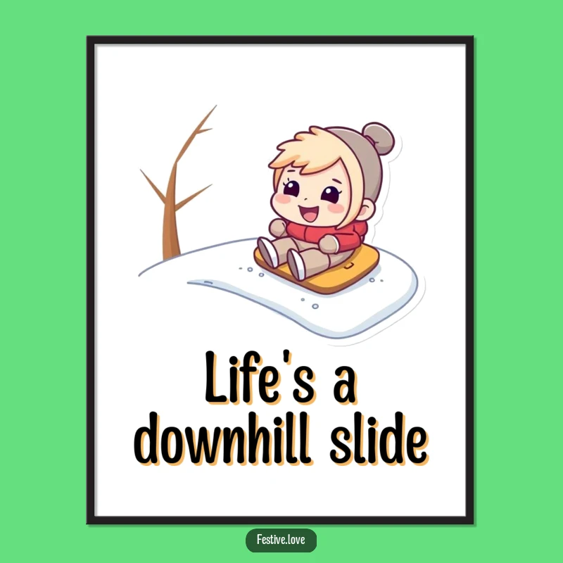 Funny Free Printable Wall Art Decor: Character Snow Hill Grin Downloadable