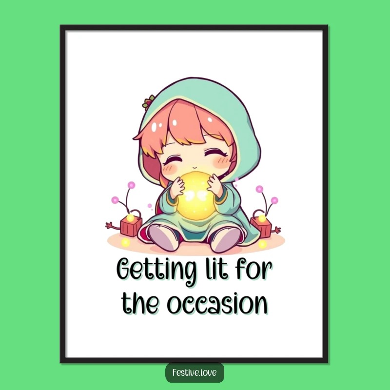 Funny Free Printable Wall Art: Festive Lights Play - Quirky Download