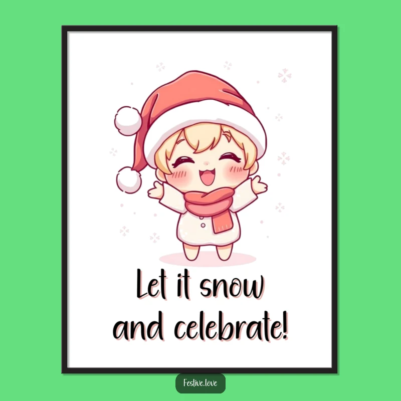 Funny Free Printable Wall Art: Santa Snowflake Toss - Humorous Downloadable Art Decor