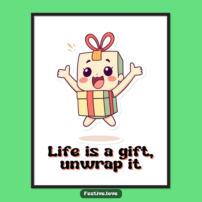 Energetic Free Printable Wall Art: Bouncing Present for Playful Decor