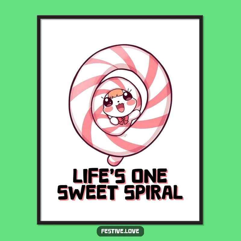 Free Printable Wall Art: Spiraling Candy Cane Joy - Funny Downloadable Decor