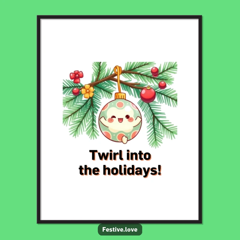 Funny Free Printable Wall Art: Gleeful Spinning Ornament - Downloadable Decor!