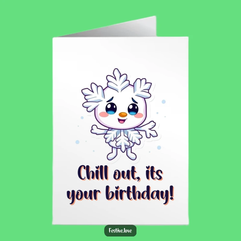 Cool Free Printable Birthday Card: Mischievous Snowflake Swirl for Fun