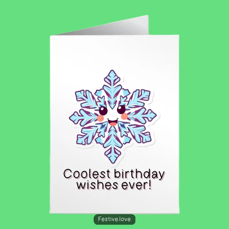 Free Printable Snowflake Birthday Card: Joyful Snowman Spinning for a Cool Celebration
