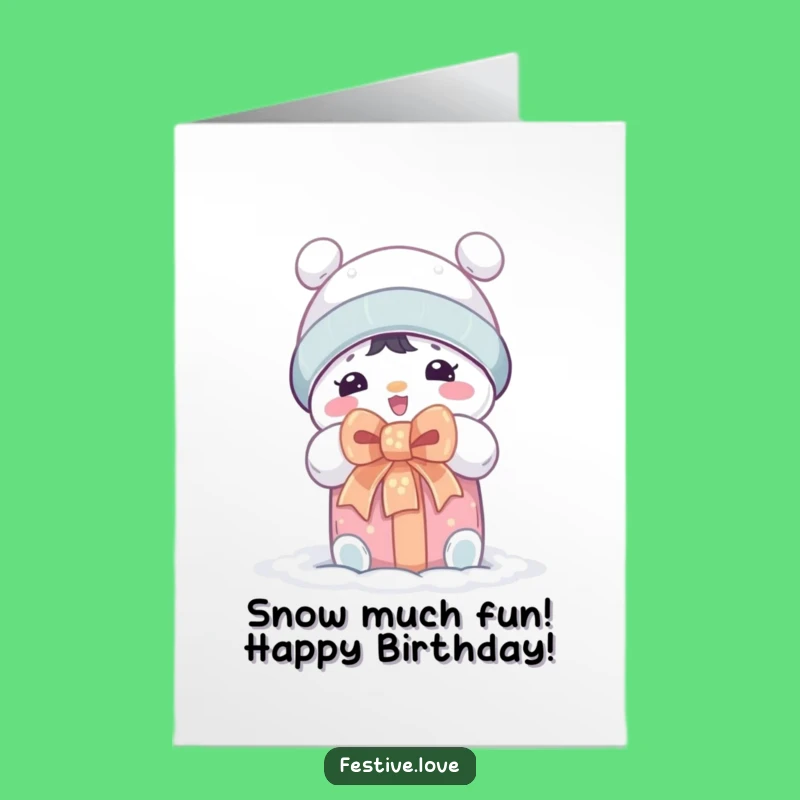 Free Printable Birthday Card: Cute Snow Character Gifts! Downloadable Laughs