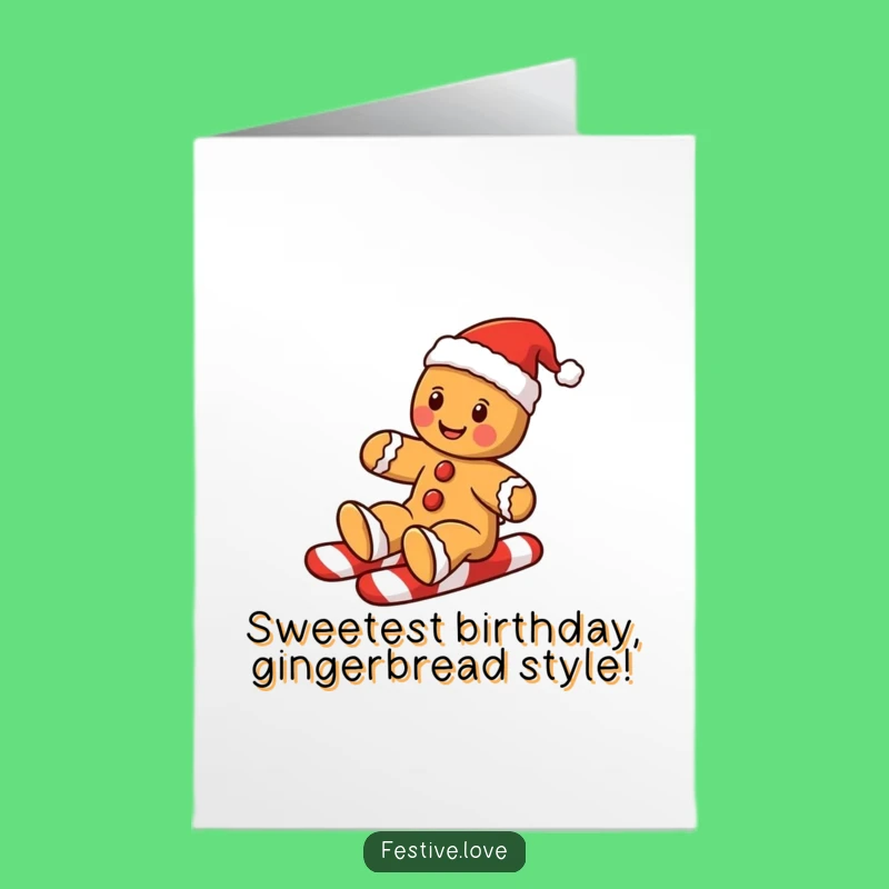 Free Printable Birthday Card: Gingerbread Man Holiday Fun, Funny Downloadable Gift
