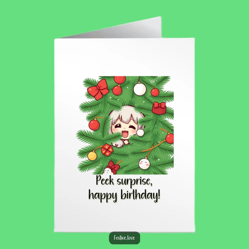 Free Printable Birthday Card: Sneaky Tree Peek, Funny Downloadable Gift for a Hidden Surprise!