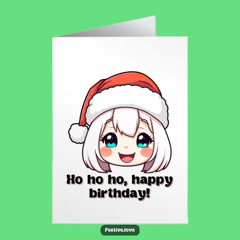 Free Printable Birthday Card: Bobbing Santa Hat Fun - Funny Gift