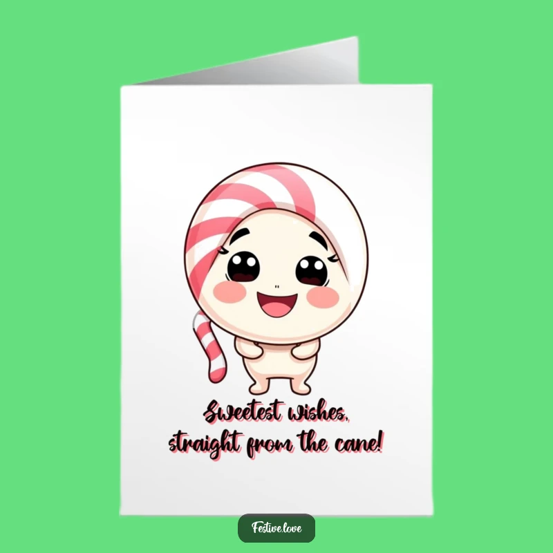 Funny Free Printable Birthday Card: Playful Candy Cane Smile for a Sweet Celebration