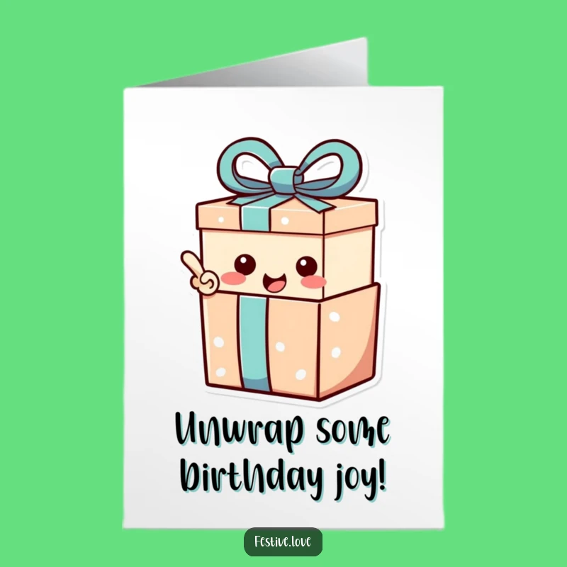 Free Printable Birthday Card: Exclamatory Gift Box - Funny Downloadable Gift