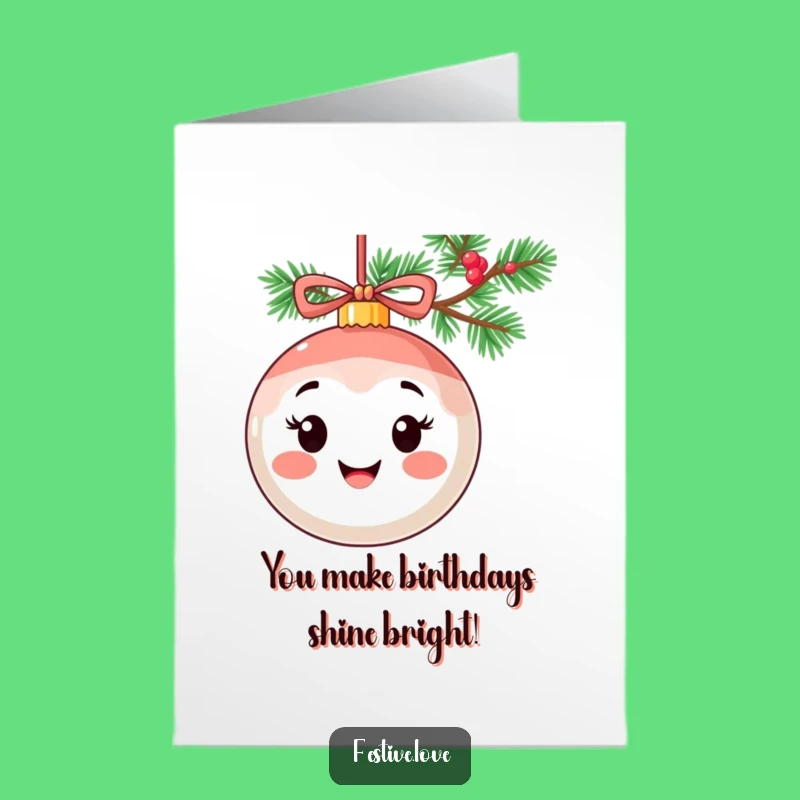 Free Printable Ornament Birthday Card: Cheerful Ornament for a Festive Celebration