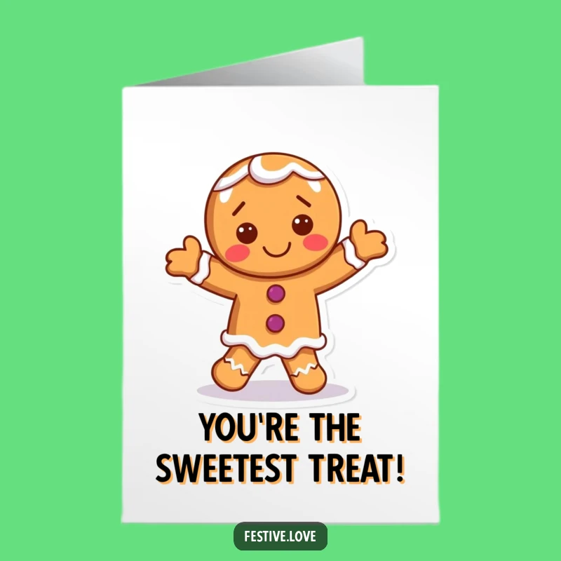 Free Printable Funny Birthday Card: Dancing Gingerbread Man Surprise - Downloadable Treat!