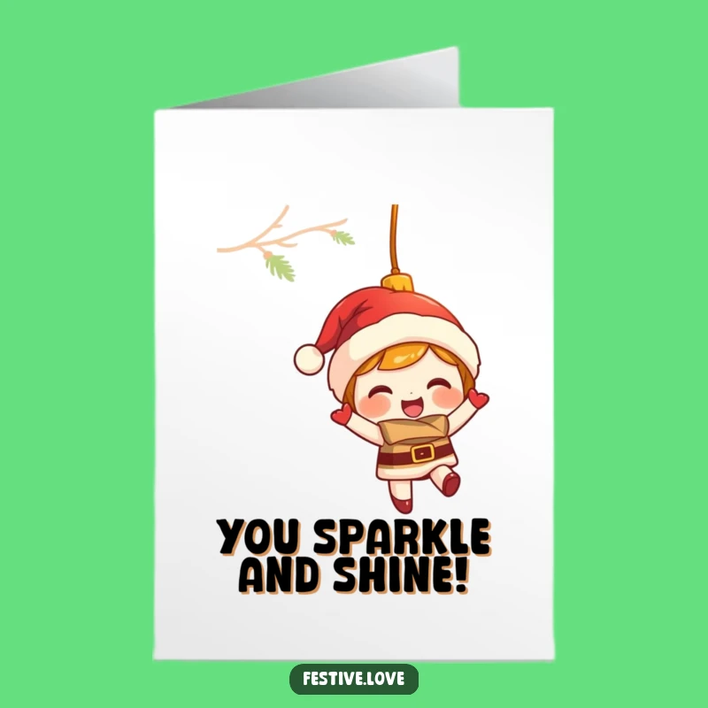 Congrats Free Printable Card: Merry Ornament Swing, Perfect DIY Downloadable Gift for Celebrations