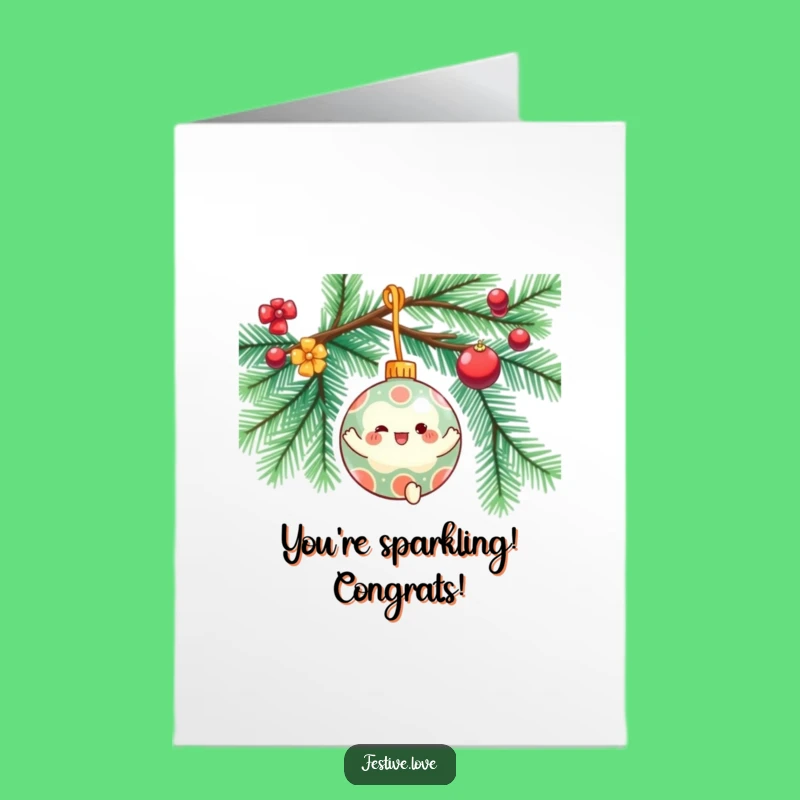Free Printable Congrats Card: Gleeful Ornament Spin - Downloadable Celebration!