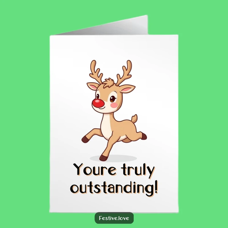 Free Printable Congrats Card: Reindeer's Prancing Success - Instant Download