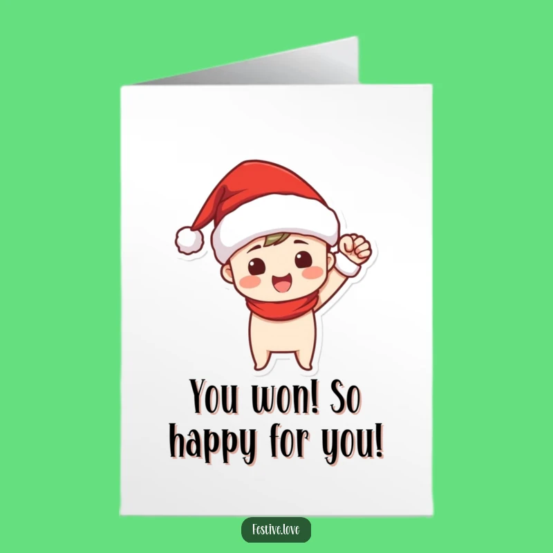 Free Printable Congrats Card: Santa Hat Champ - Downloadable Celebration!