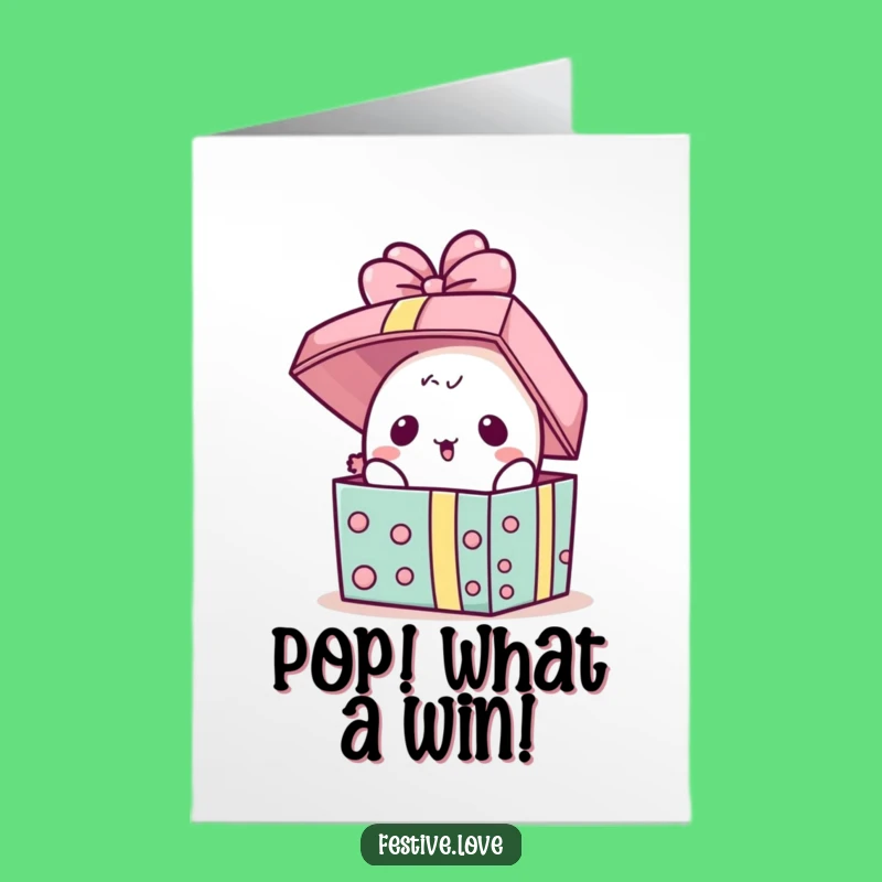 Free Printable Congrats Card: Surprised Kawaii Present, Funny Downloadable Gift for Big News
