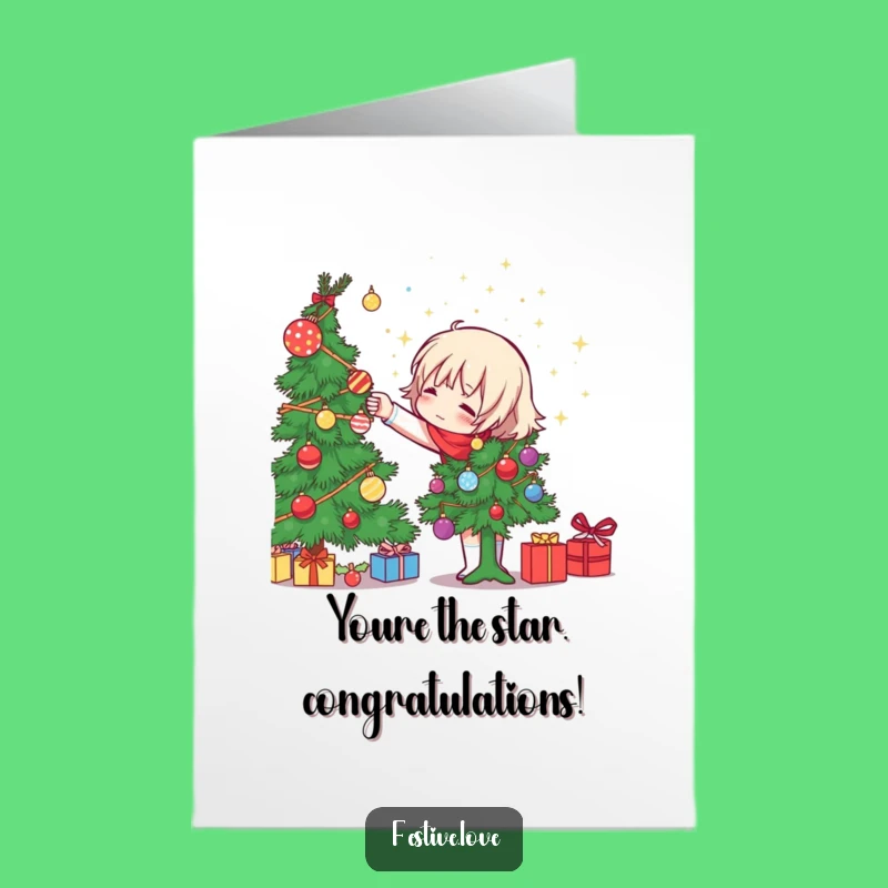 Free Printable Congrats Card: Tossing Ornaments for Celebration - Downloadable Art