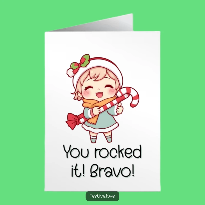 Free Printable Congratulations Card: Festive Caroler Spreading Joyful News
