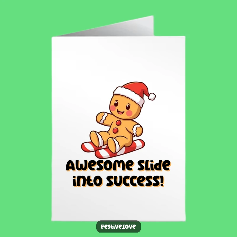Free Printable Congratulations Card: Gingerbread Man's Sweet Success, Funny Downloadable Gift