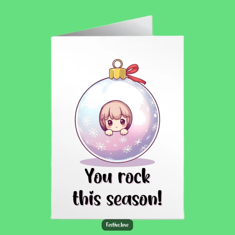 Free Printable Funny Christmas Congrats Card - Twinkling Ornament Design