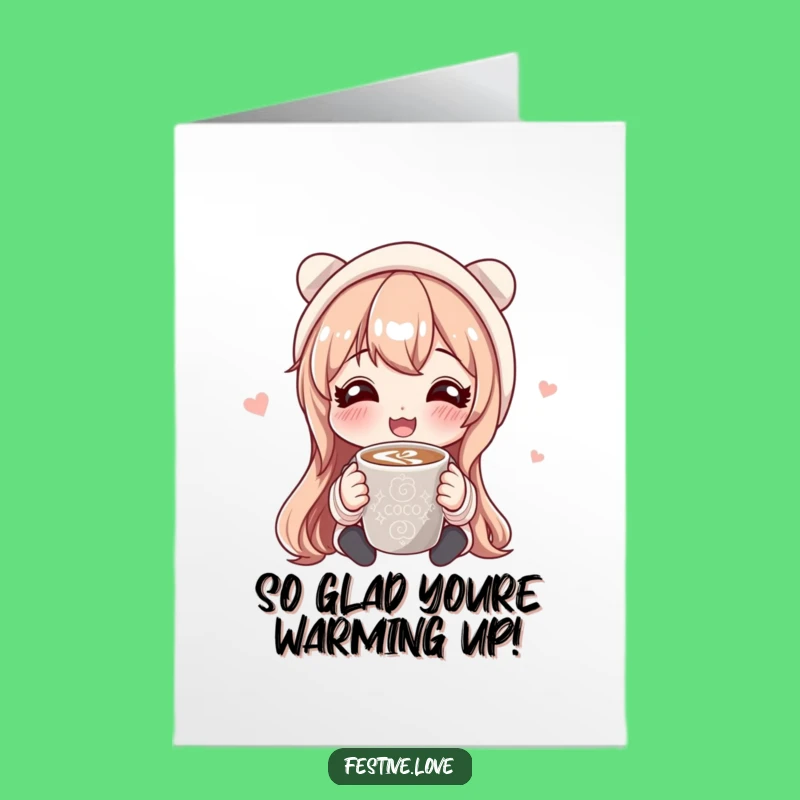 Free Printable Congrats Card: Happy Cocoa Character Celebration Downloadable